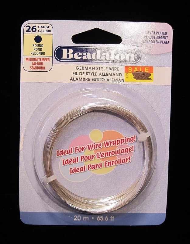 Beadalon German Style Round Wire Silver Plated 26 Gauge Medium, 65.6 FT Lot E31