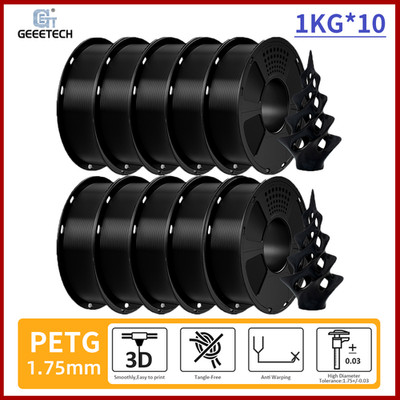 Geeetech 10KG PETG Filament Schwarz 1,75mm 1KG/rolle For 3D Drucker Großhandel