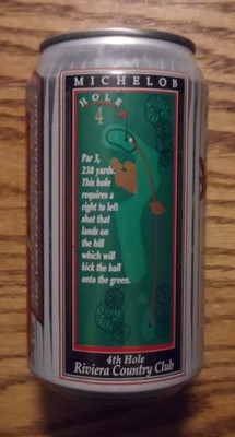 Michelob Light Riviera Country Club 4th Hole Beer Can - Bottom Opened, Empty