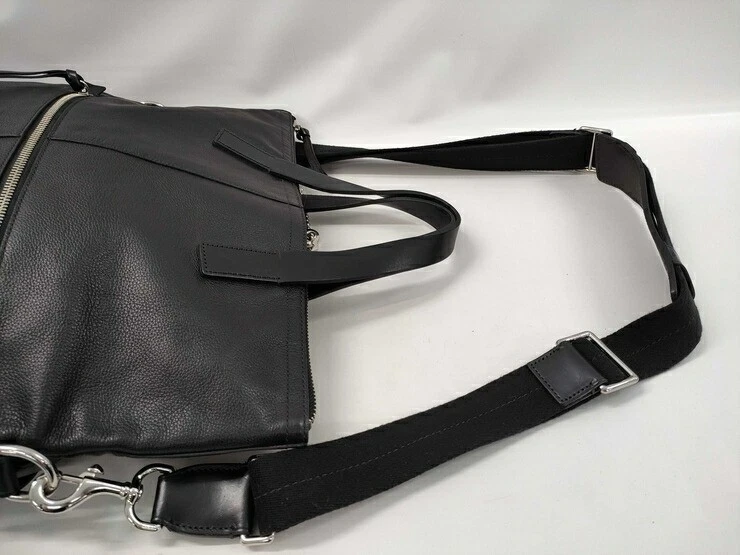 COACH Tote Bag Thompson Crossbody Foldover Tote 70493 Black Leather Men's 2WAY - Image 4 of 4