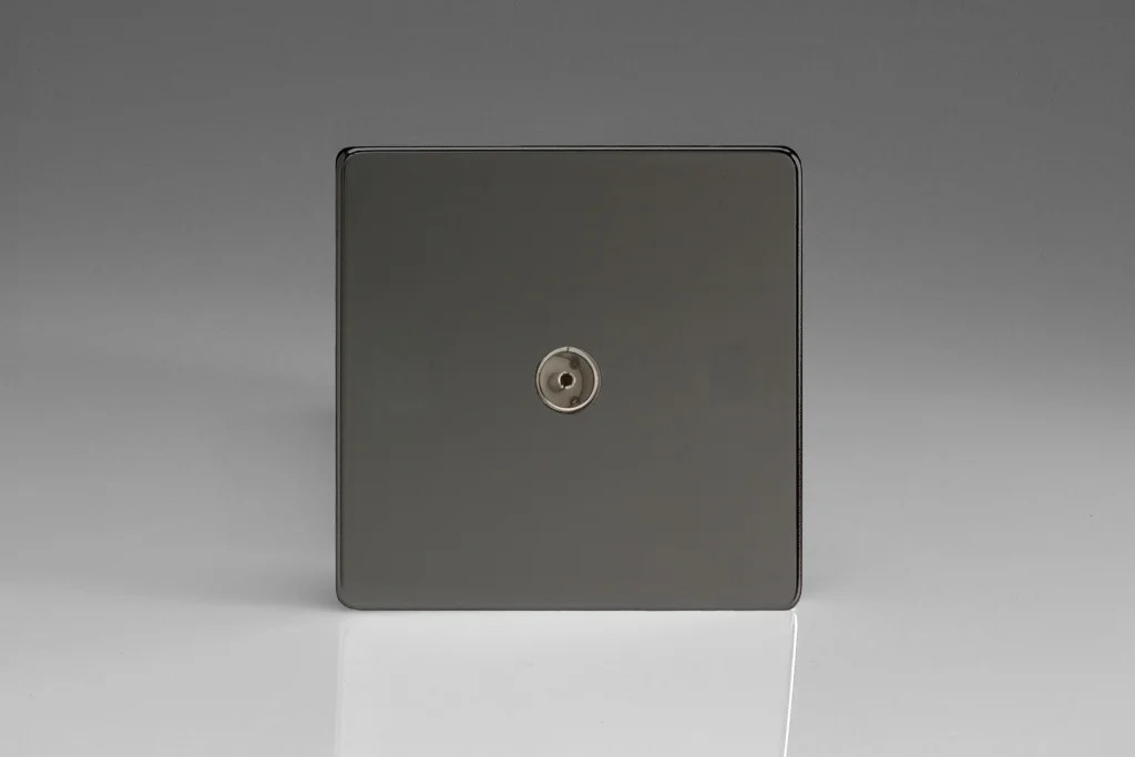 Coaxial Socket Iridium TV Co-Axial Screwless Plain Insert Varilight XDI8S