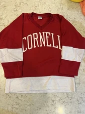 Vintage Cornell University VKM Venus Red/White Large YOUTH Hockey Jersey
