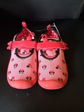 Disney Minnie Mouse Water Shoes Size 13/1 Bows Bungee Cord New With Tags