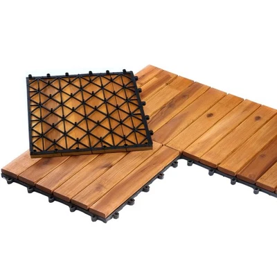33 Holzfliesen Balkonfliesen 30x30 Balkonboden Terrassenfliesen Klicksystem 3qm - Bild 1 von 4