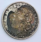 1881 Morgan Silver Dollar $1 Dark Toning  VF Very Fine Toned .900 90% USA Coin