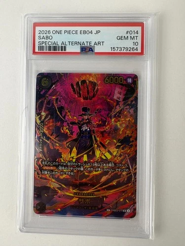 PSA 10 Sabo PRB02-014 SR EGGHEAD CRISIS EB04 Japanese ONE PIECE Card 2026 NM