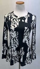 Thakoon Black & White Floral Cotton & Modal Long Sleeve Top Sz. S