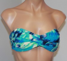 New Carmen Marc Valvo Swimsuit Bikini Top Sz S Strapless Multi