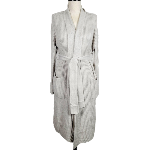 NEW Saranoni Robe Various Beige Pink Gray Ribbed Soft Tie Waist Wrap Cardigan - Picture 1 of 11