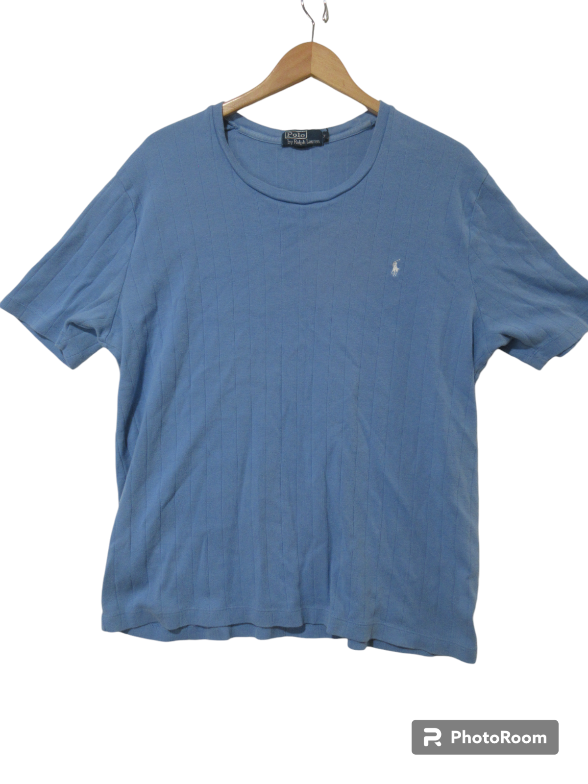 Taglia 2XL Vintage Y2K Polo Ralph Lauren USA T shirt blu a costine pony uomo cotone