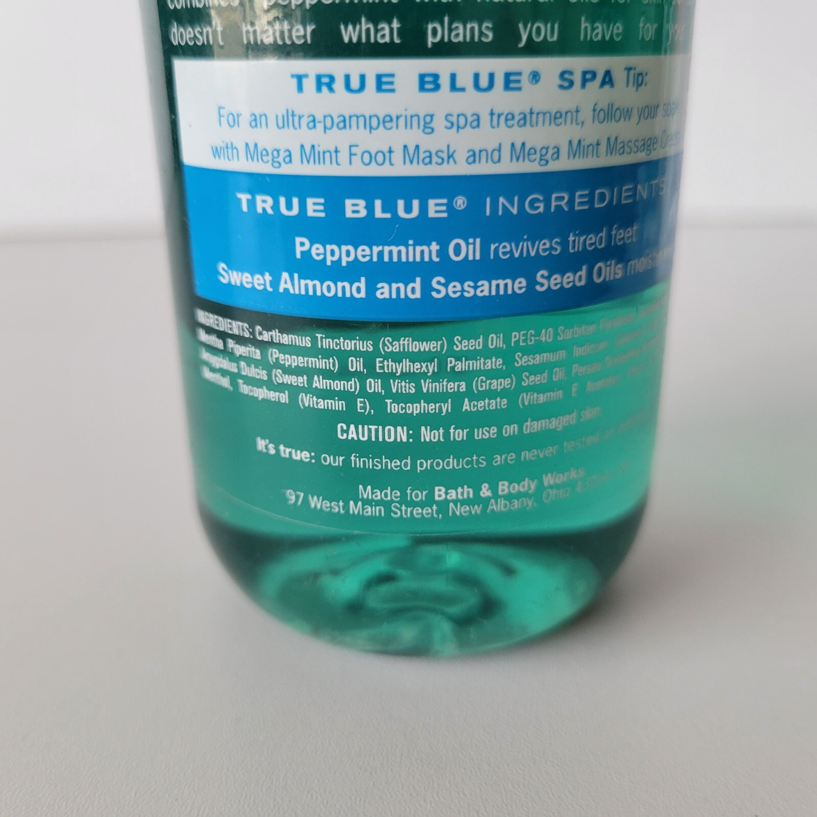Bath & Body Works True Blue Spa Mega Mint Foot Soak w Peppermint Oil 8 oz HTF