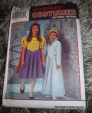 Simplicity 8515 sewing pattern for girls fairy tale costumes-princess, halloween