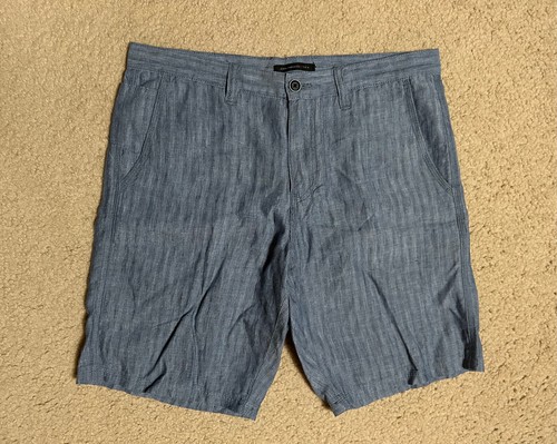 John Varvatos LINEN Shorts Mens (Tag says 34, or 36?) Blue Lightweight #READ