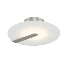 Eurofase Nuvola 1 Light 12.25" LED Flushmount, Nickel/White/Round - 46843-029