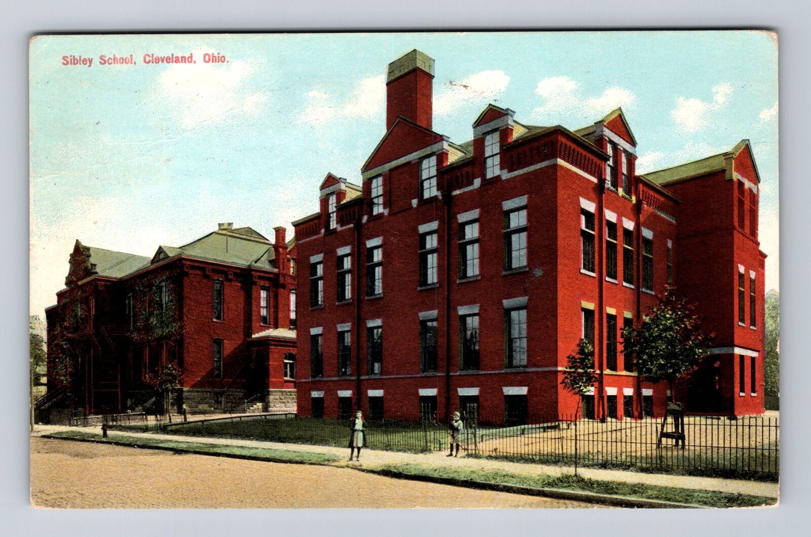 Vintage Panoramic Postcard of Sibley Public School Cleveland Ohio  