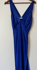 Val Mode Vintage Lingerie Satin Blue Nightgown Size Medium