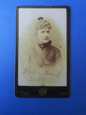 Photo vintage CDV Strazza Milano Pina Marcati writer for children Childhood