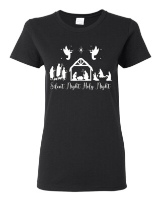 Silent Night Holy Night Women Graphic TShirt