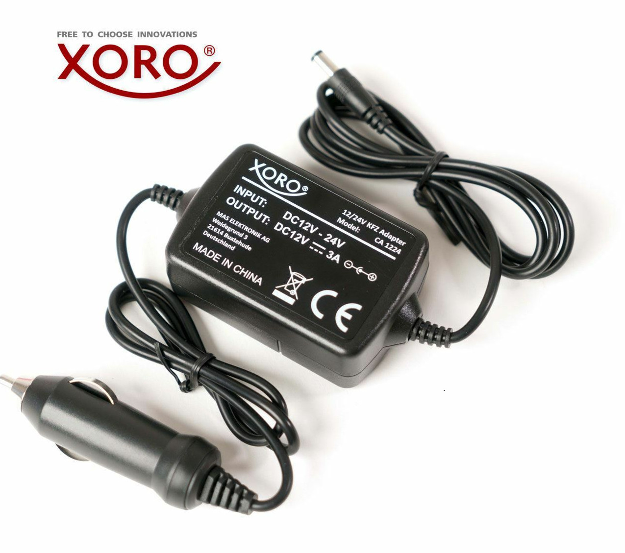 Thumbnail - Xoro Ca1224 Stabilisierter 12v - 24v Kfz Adapter Für 12v Geräte,