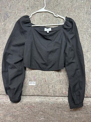 Los Angeles Atelier Womens Top And Other Stories Black Cropped Size 8