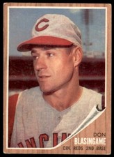 1962 Topps #103 Don Blasingame Cincinnati Reds  VG/EX