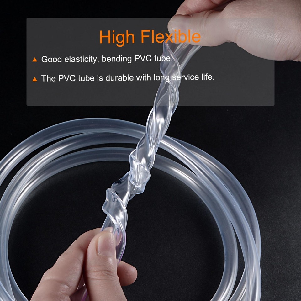 Sourcing Map PVC Schlauch 6mm Innendurchmesser 8mm Außen 2m - Transparenter Flexschlauch