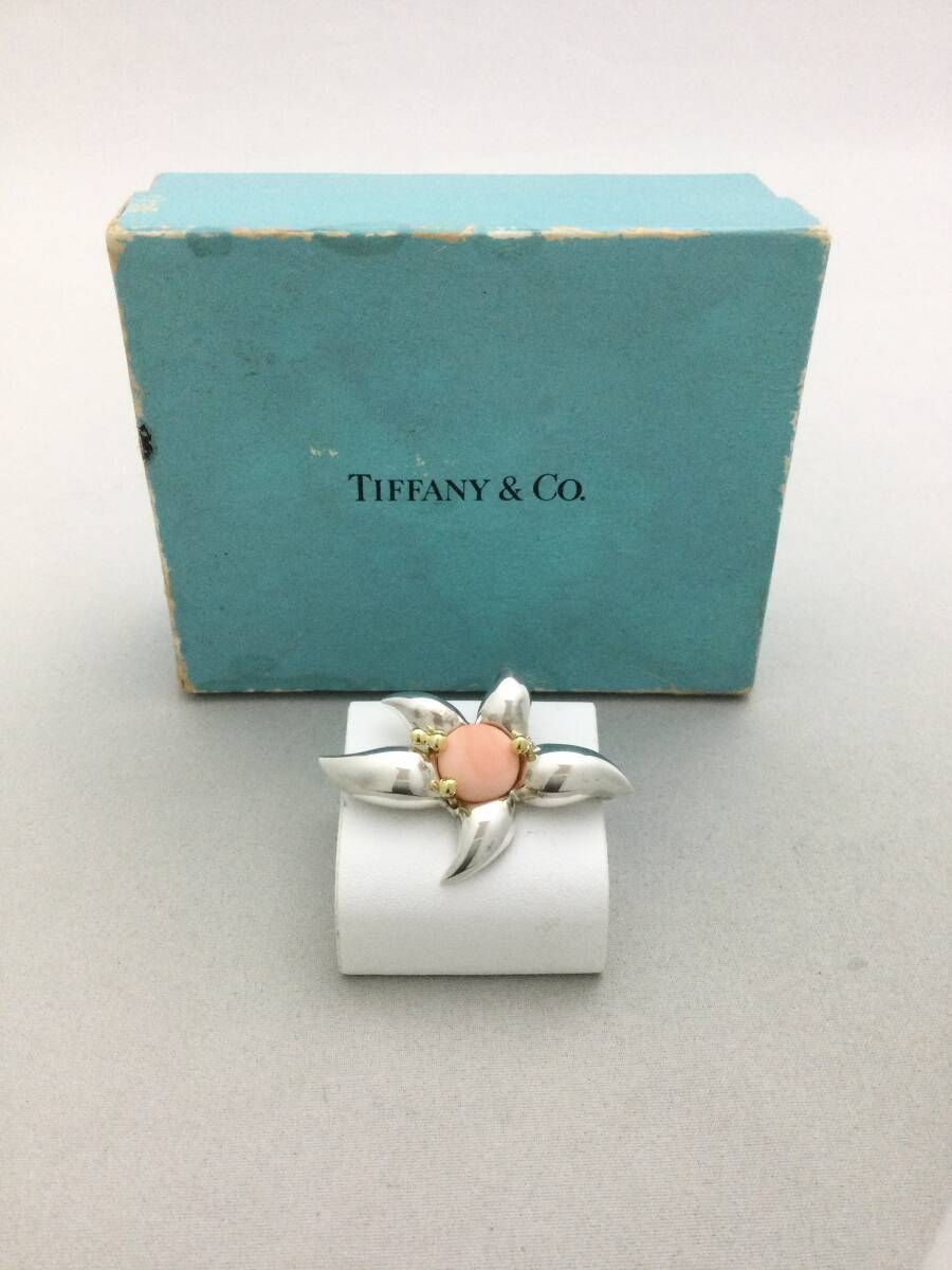 ティファニー　ブローチ　ファイヤーワークス 925 750 TIFFANY&Co. Fireworks Coral Brooch Silver Gold 925 750 #905