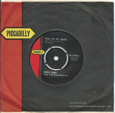 Emile Ford & Checkmates:Half of my heart/Gypsy love:UK Piccadilly:1961
