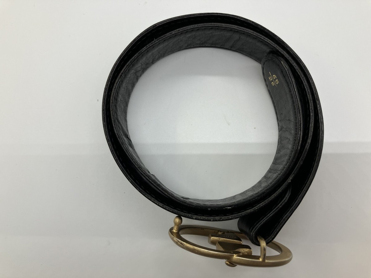 Gucci belt black and gold Length approx. 78 cm Gucci Leather Two Tone Interlocking G Belt - Size 30 / 75  main image 4