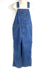 Craftsman  Mens Overalls 34 Blue Carpenter Denim Jeans Bib 34X27 Hemmed READ