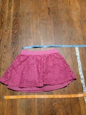 Girls Layered Skirt with shorts Pink Lace Sz 5 - 6 lined