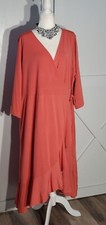 TERRA & SKY WRAP DRESS 3/4 SLEEVE POLY-SPANDEX SIZE 3X