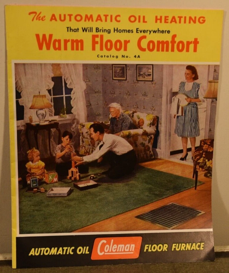 COLEMAN Automatic Oil Floor Furnace Catalog 4A Booklet 1950 BROCHURE  Vintage | eBay