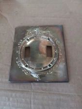 Vintage Eagle Silver Wall Switch Plate 5"x4.5" Needs A Good Vinegar Soaking