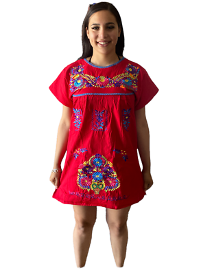 MEXICAN MINI TUNIC DRESS , SIZE SMALL , EMBROIDERED , MEXICO ,PUEBLA , RED | eBay MEXICAN MINI TUNIC DRESS , SIZE SMALL , EMBROIDERED , MEXICO ,PUEBLA , RED | eBay