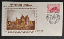 Enveloppe premier jour congrès philatélique saint-Brieuc 1972 timbre  N° 1718