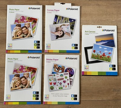 Polaroid Photo Paper 18, Inc Sticker Paper 10, Art Canvas
