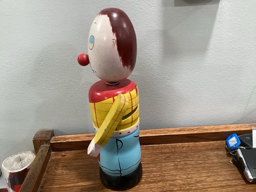 Vintage Bank. Wooden Cowboy Bobblehead - Picture 2 of 5
