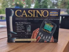 Casino Calculator Hand Held 5 in 1 games Poker Black Jack Slots 21 Excalibur NIB