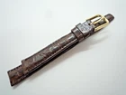 Kreisler Brown 14mm Genuine Sea Snake Leather Watch Strap Gold Buckle 14mm Lug