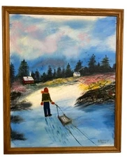 Winter Sleigh Ride” - Original Oil Painting by Daniel A. Haggerty, 2014, Framed