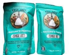 Bundle Of 2 Bags Celtic Sea Salt Coarse Light Grey 1 lb Resealable Bag Celt Salt