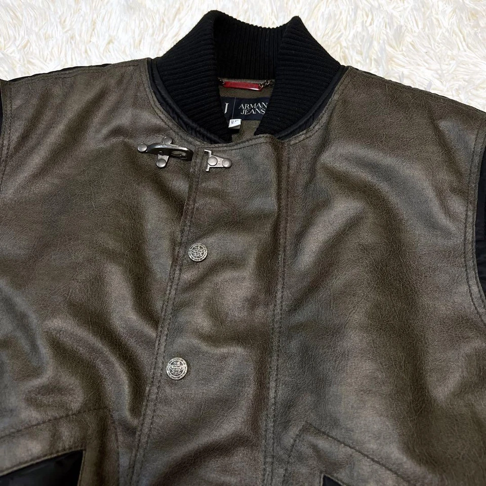 Armani дракон вышивка стадиона куртка из искусственной кожи куртка переключатель Boa - Изображение 3 из 4