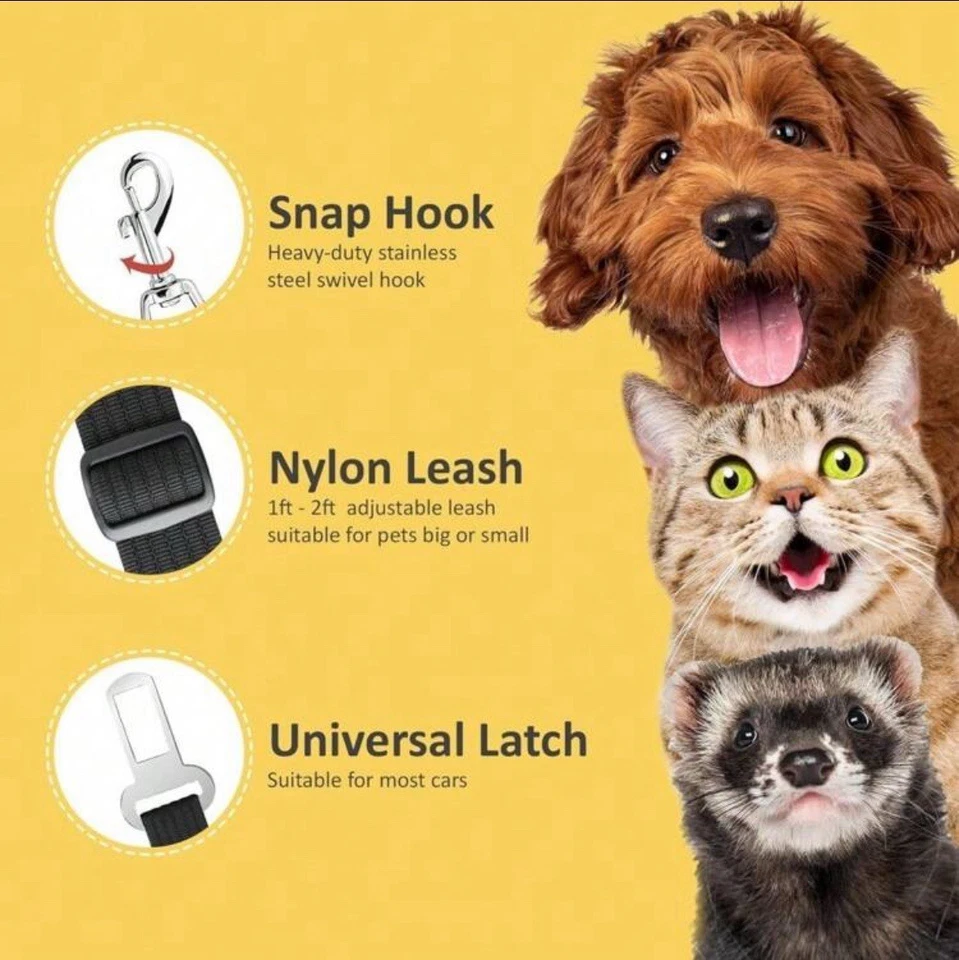 Cinturón de seguridad ajustable para perros para cualquier mascota seguro y cómodo Foto 3 de 4