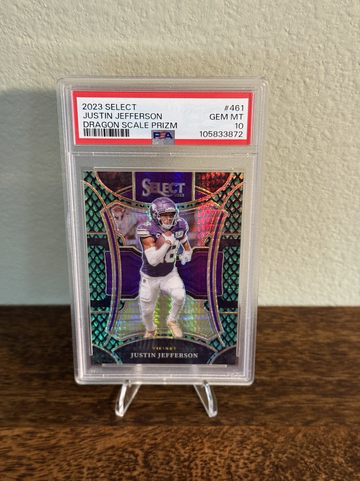Panini 2023 Select Suite Level Justin Jefferson Dragon Scale #461 /70 PSA 10