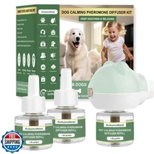 Dog Calming Diffuser Plug-in with Gentle Night Glow, 3 Refills Kit for Behavi