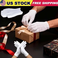 12 Pairs White Cotton Gloves For Dry Hands Sleeping Premium Cotton Gloves USA