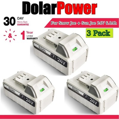3PACK 6.0Ah 24V Battery Replace for Snow Joe + Sun Joe iON+24VBAT-LTX 24VBAT-LTW