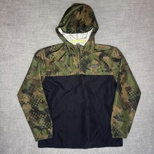 Vans Youth XL Camo Checker Quarter Zip Windbreaker Jacket Skater Boy Pullover
