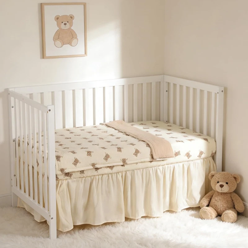Organic Cotton Muslin 3-3 Piece Crib Bedding Set